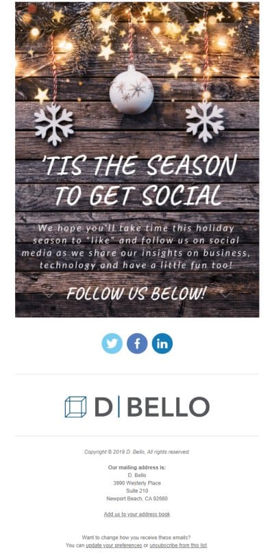 holiday email template